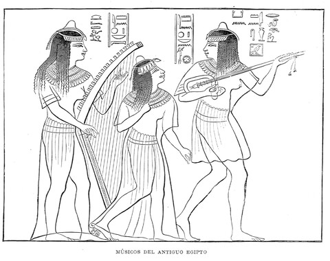 Ancient Egyptian Depiction Of Musicians Coloring Page